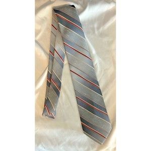 Vintage Avanti California Red, White, Blue Stipe Men’s Tie Polyester and Silk